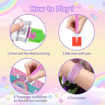 Unicorn Gifts for Girls, 14PCS Unicorn Toys Birthday Gifts for Girls Age 3 4 5 6 7 8 Years Old with Light Up Star Pillow Plush Blanket Diamond Art Bracelet, Girls Kids Toys