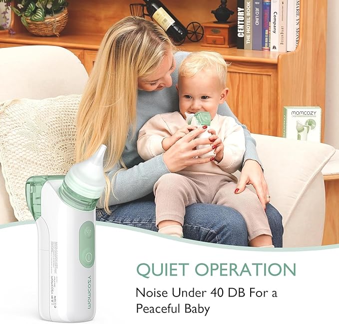 Momcozy 2-in-1 Baby Nasal Aspirator with Nasal Spray, Electric Nasal Aspirator for Baby 2 Tips BN005