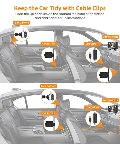 USB Car Camera for Baby : 4.5" Baby Car Camera with 1080P Crystal Clear Mirror View, Easy Installation Carseat Rear Facing Moitor for Kids, HD IR Night Vision Backseat Monitor