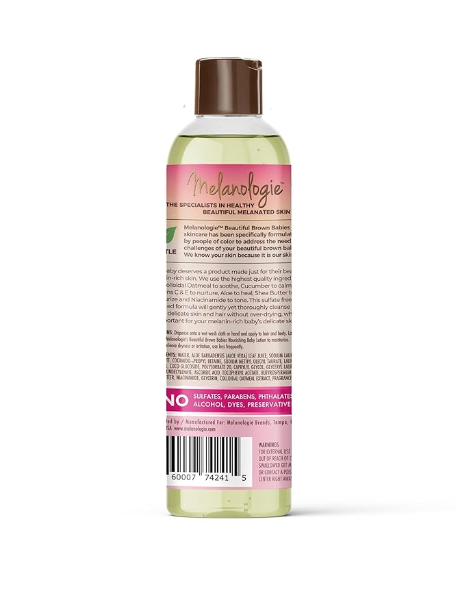 Beautiful Brown Babies Nourishing Gentle Baby Skin and Hair Cleanser, Sulfate- 12 oz