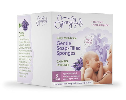 Gentle Baby Wash-Filled Sponge, 3-COUNT (Calming Lavender)