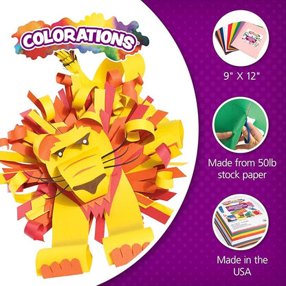 Colorations Construction Paper,Sky Blue,9 inches x 12 inches,200 Sheets,Heavyweight Construction Paper,Crafts,Art,Kids Art,Painting,Coloring,Drawing,Creating,Paper,Art Project,All Purpose