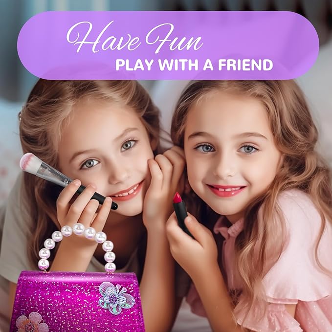 ULOVEME Kids Real Makeup Kit for Little Girls - Real, Non Toxic, Washable Make Up Toy - Toys Gift for 3 4 5 6 7 8 9 10 12 Years Old Girls Birthday