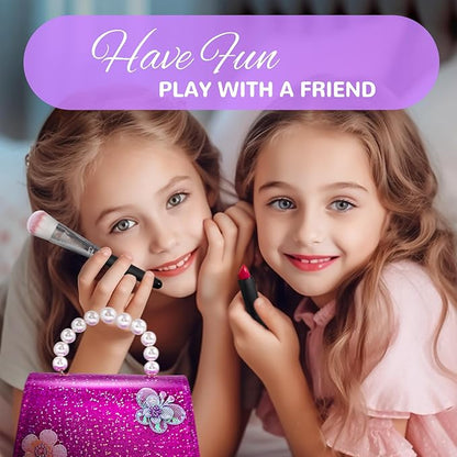 ULOVEME Kids Real Makeup Kit for Little Girls - Real, Non Toxic, Washable Make Up Toy - Toys Gift for 3 4 5 6 7 8 9 10 12 Years Old Girls Birthday