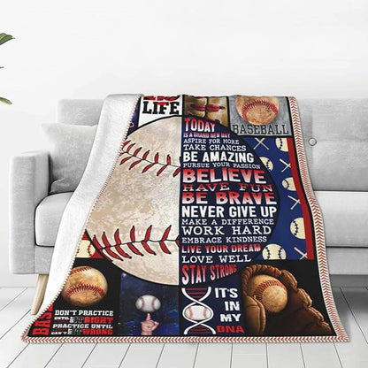 Baseball Blanket Baseball Throws Blanket Sports Lover Gifts Throw Blankets Baseball Decor Soft Cozy Fleece Plush Warm Flannel Bedding Blanket for Men Boys Kids Adults Couch Bed 50"X60"