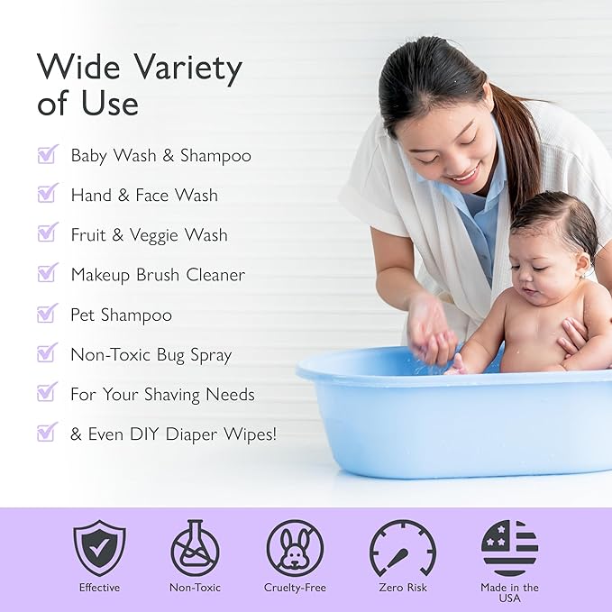 SoCal Suds & Company - 2-in-1 Organic Baby Shampoo & Body Wash Castile Soap 32oz
