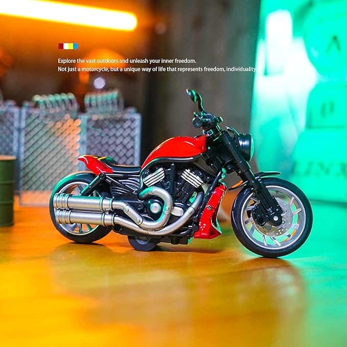 Pull Back Motorcycle Toys - Toy Motorcycle with Flashing Light 3+ Kids