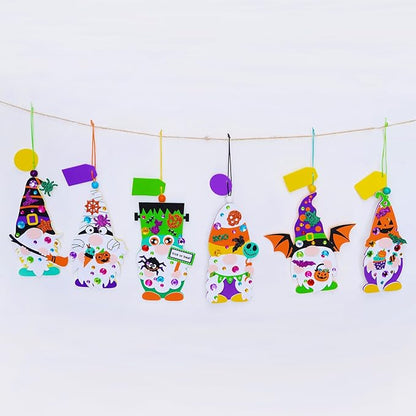 Winlyn 24 Sets Halloween Crafts Fall Crafts Kids DIY Gnome Ornaments Decorations Halloween Craft Kits Gnome Foam Stickers Halloween Arts and Crafts for Kids Home Classroom Art Activities Party Favors
