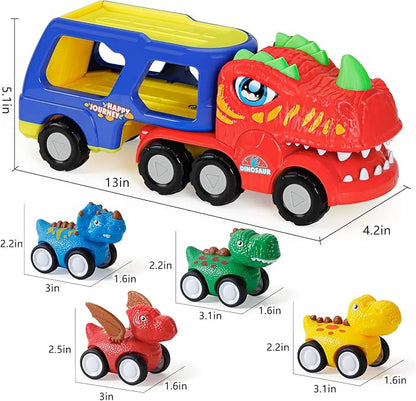 SEPHIX Dinosaur Trucks Toys for Kids Age 2-4 - Toddler Car Toys for 2 3 4 Year Old Boy Birthday Gifts 3-5
