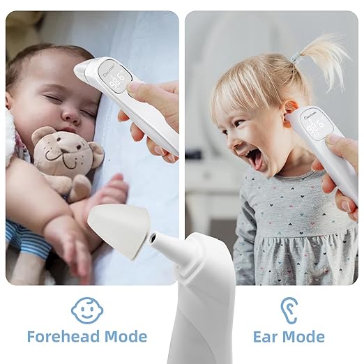 Berrcom Forehead and Ear Thermometer for Adults and Kids, Digital 1s Measurement