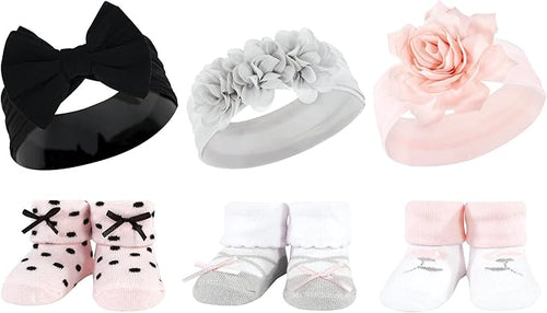 Hudson Baby Girl's Headband and Socks Giftset