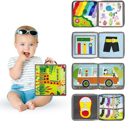 Quiet Book for Toddlers, Busy Book Montessori Toys with Preschool Learning Educational Activities for Boys & Girls，Toddler Book Activity for Car Travel Must Have Trip Essential