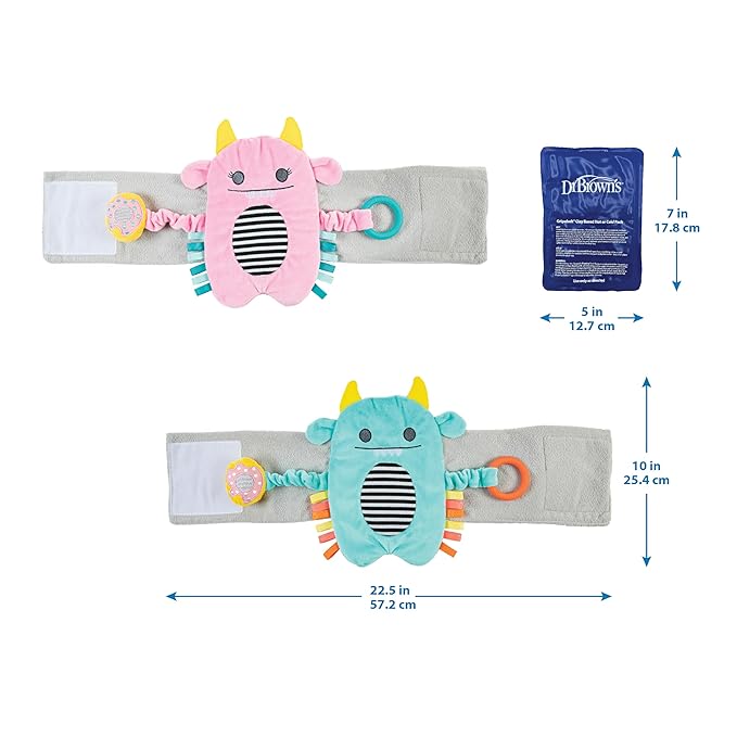 Dr. Brown's Gripebelt Heated Belly Band, Soothe Baby's Tummy with Gentle Warmth and Compression 3m+, Pink