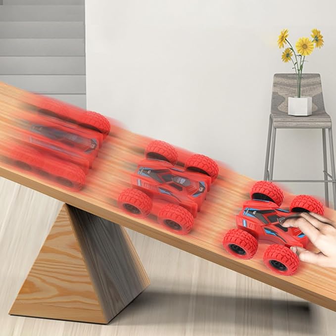 ONEST 4 Pieces Pull Back Cars Double Sided Friction Powered