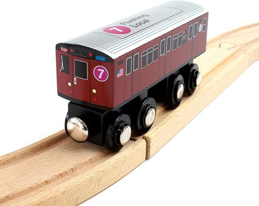 Munipals New York City Subway Wooden Railway (Nostalgia Series) Redbird 7 Train/Flushing