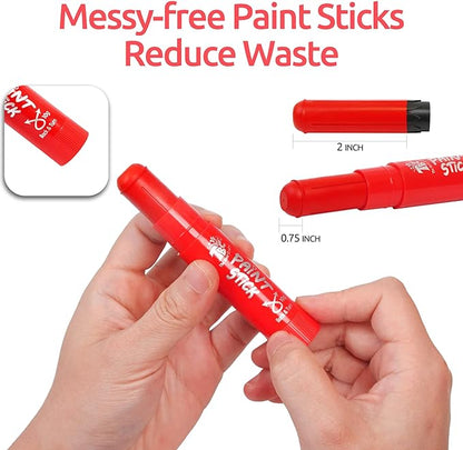 TBC The Best Crafts Paint Sticks, 6 Classic Colors, Washable, Non- Toxic, Tempera Paint Sticks for Kids and Student(6 Colors)