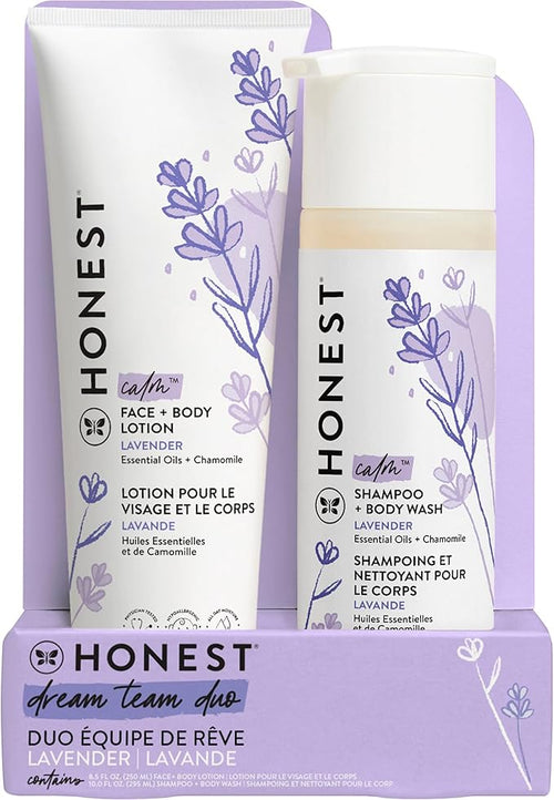 The Honest Company 2-in-1 Cleansing Shampoo + Body Wash and Face + Body Lotion Bundle | Gentle for Baby 18.5 fl