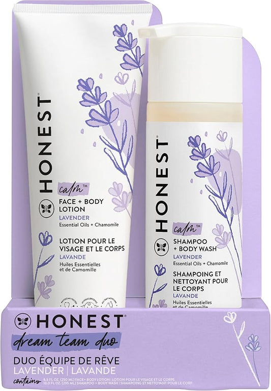 The Honest Company 2-in-1 Cleansing Shampoo + Body Wash and Face + Body Lotion Bundle | Gentle for Baby 18.5 fl