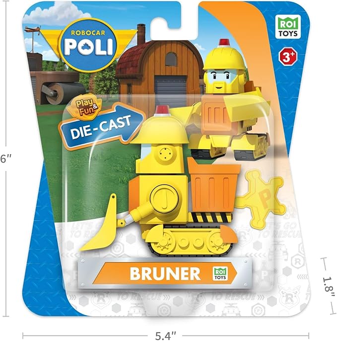 Robocar Poli, Bruner DIE-CAST Metal Toy Cars 1-5 Boys