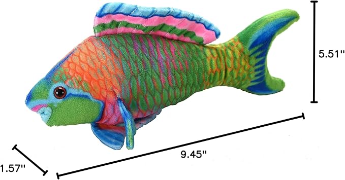 Wild Republic Coral Reef, Parrotfish, Stuffed Animal, 6 inches, Gift for Kids, Plush Toy, Fill is Spun Recycled Water Bottles