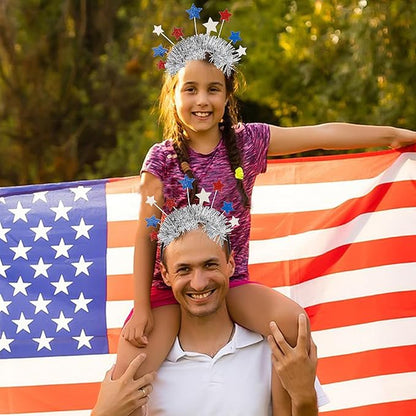 4th of July Decorations Headband - 1Pcs Glitter Red Blue