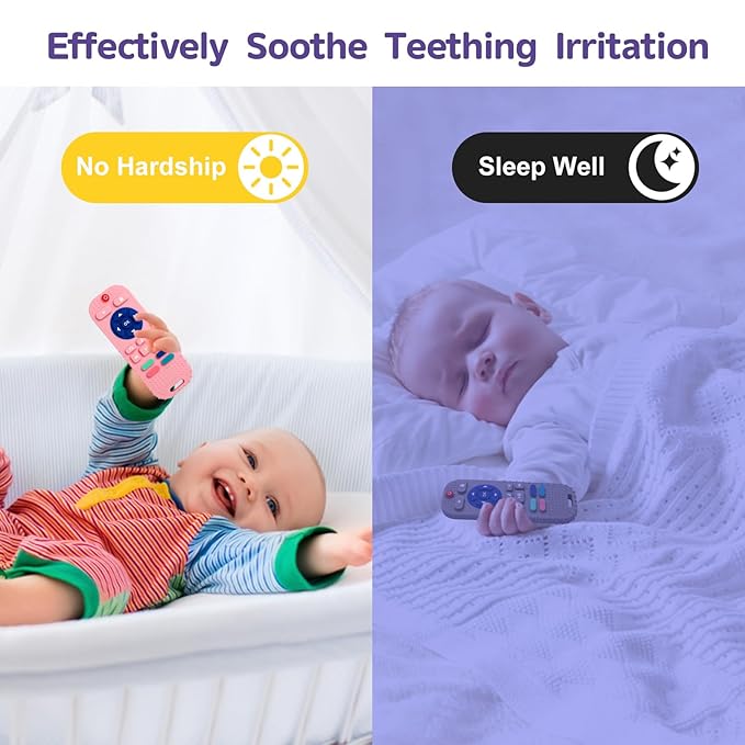 Hooku 2 Pack Silicone Teething Toys for Babies 0-6 Months, Teethers for Babies 6-12 Months