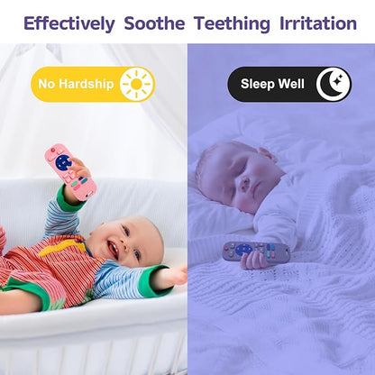 Hooku 2 Pack Silicone Teething Toys for Babies 0-6 Months, Teethers for Babies 6-12 Months