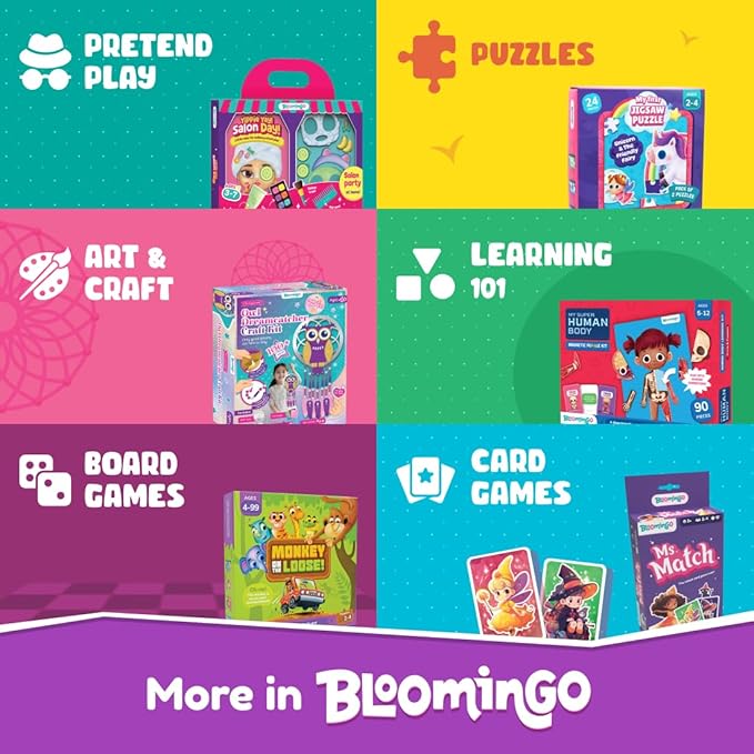 Bloomingo Art & Craft Kit - Kitty Sling Bag: Fun Mess Free Arts & Craft Kit for Kids; Design Your Own Cute DIY Craft Bag; Birthday Gift for Girls and Boys of Multicolor