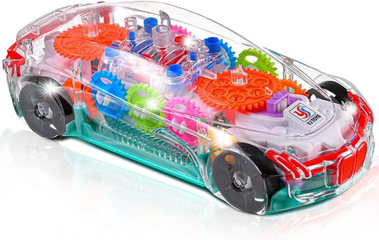 ABK Transparent Toy Car - with Visible Colored Moving Gear