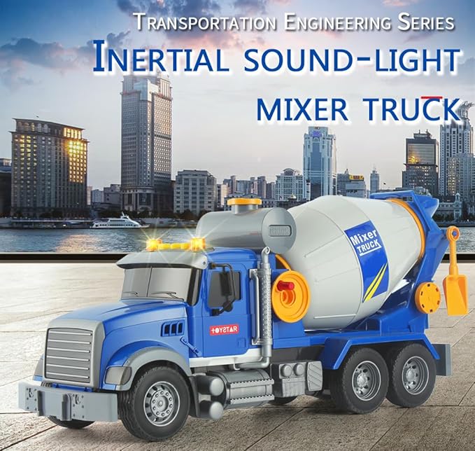 Kids Big Cement Mixer Toys Truck Toys Engineering car Lights 3+
