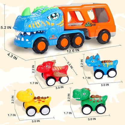 Dinosaur Truck Toys for Kids 1 2 3 4 Years，5-in-1 1-3，Dinosaur Transport