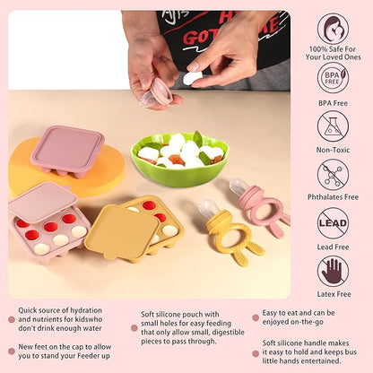 WAJIAYON Baby Food Freezer Tray Silicone Nibble Freezer Tray,Baby Fruit Food Feeder Teether Tray