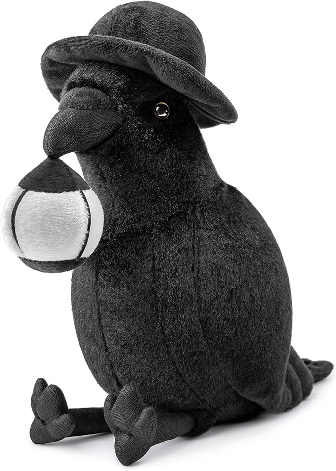 ZHONGXIN MADE Crow Plush Toy - Luminous Crow Stuffed Animals 10in, Cute Crow Bird Raven Animal Dolls, Gift Toys for Kids Birthday Gifts Glow in The Dark