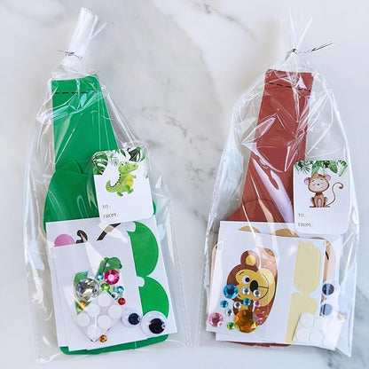 Winlyn 24 Sets Jungle Animal Headbands Craft Kits Safari Animal Crown Art Sets DIY Zoo Animal Party Headbands Animal Foam Stickers for Kids Jungle Safari Birthday Activities Party Favors Decorations