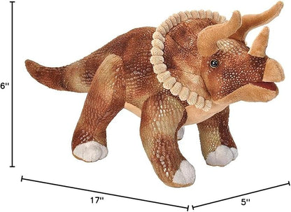 Wild Republic Triceratops Plush, Dinosaur Stuffed Animal, Plush Toy, Kids Gifts, Dinosauria 17 Inches