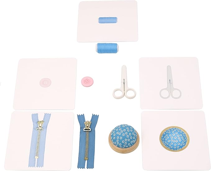 Montessori Language Materials Objects with Identical Cards Matching Game Minitures Flash Cards Cleaning Tools Hair Accessories Sewing Items (Hair Accessories)