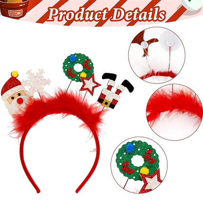 Christmas Headbands - 1Pcs Glitter Santa Claus Snowflake Star Thin