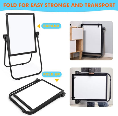 WEYOUNG Easel for Kids Easel for Toddlers, Adjustable Standingg Metal Toddler Easels Whiteboard & Chalkboard for Kids, Magnetic Art Easel for Kids Age 2-4 4-8 9-12, Black