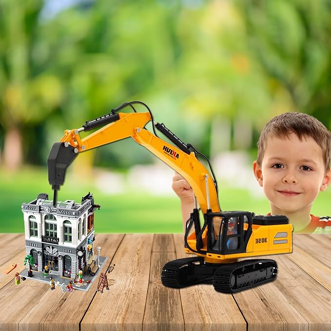 Gemini&Genius Drill Excavator Toy, Demolition Machine Car 1/35 Scale