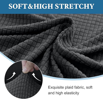100% Waterproof Jacquard Fabric Couch Cover, Dual Layer with TPU Film, Leakproof High Elasticity Non-Slip Washable Furniture Protector for Pets, Dogs, Cats and Kids (Chair,Gray)