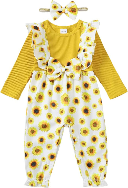 Newborn Baby Girls One Piece Romper Jumpsuit Cute Floral Print