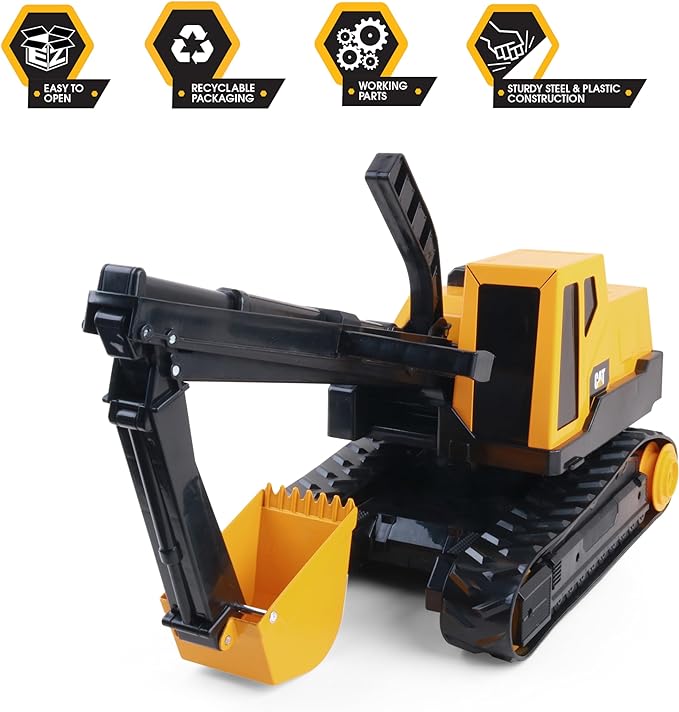 CAT Construction Toys, Steel Construction Excavator - Heavy-Duty & Durable 3+ Years