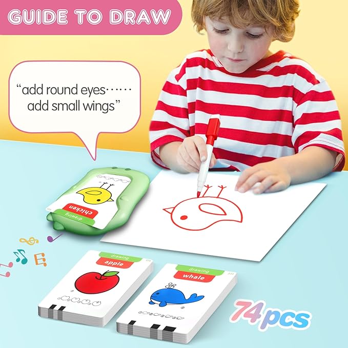 Preschool Learning Activities Toddler Toys Reusable Writing Drawing Talking Flash Cards Phonics Education Card Pocket Speech Therapy Toys for Boys and Girls, Xmas/Birthday Gift