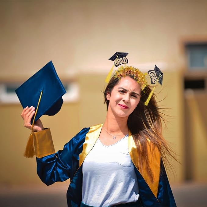 Class of 2024 Glitter Sequins Star Mini Grad Cap Headbands