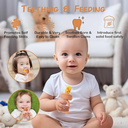 Baby Breastmilk Popsicle Molds & Baby Fruit Feeder (3 Pack), WAJIAYON Baby Food Freezer Tray Storage Containers
