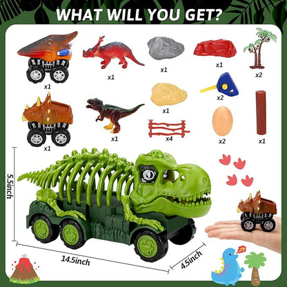 Dinosaur Trucks Toys for 2+ 3 4 5 6 Year 3-5 with 4-6 Girls