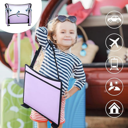 COOLBEBE Kids Travel Tray for Toddler Car Seat, Travel Tray for Airplane, Toddler Car Seat Lap Tray, Carseat Table Tray for Kids Travel Activities (Purple)