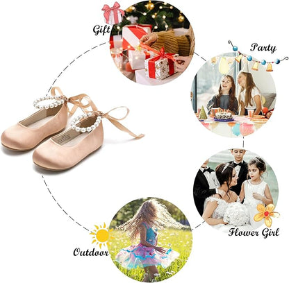 Felix & Flora Girls Toddler Little Ballet Shoes - Flower