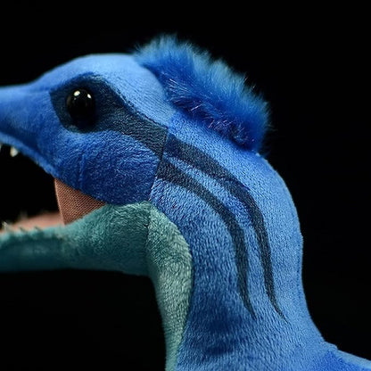 ZHONGXIN MADE Simulation Microraptor Dinosaur Stuffed Plush Toy - 18inch Blue Dinosaur Utahraptor Tyrannosaurus Plushie, Figurines Stuffed Toys Soft, Gifts Collectible for Kids