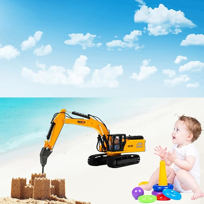 Gemini&Genius Drill Excavator Toy, Demolition Machine Car 1/35 Scale